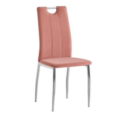 Jedálenská stolička OLIVA NEW látka / ekokoža / chróm Ružová,Jedálenská stolička OLIVA NEW látka / ekokoža / chróm Ružová