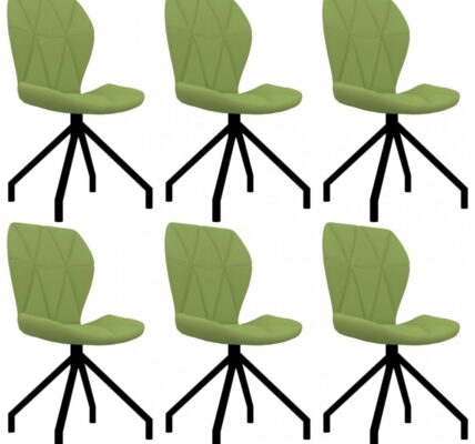 Jedálenská stolička 6 ks umelá koža Dekorhome Zelená,Jedálenská stolička 6 ks umelá koža Dekorhome Zelená