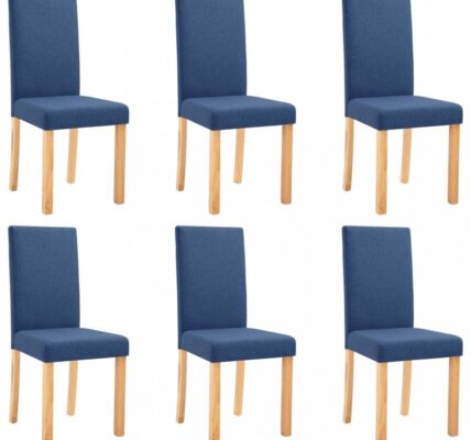 Jedálenská stolička 6 ks látka / drevo Dekorhome Modrá,Jedálenská stolička 6 ks látka / drevo Dekorhome Modrá