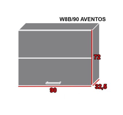 EXT Vrchná kuchynská skrinka Pescara W8B/90 AVENTOS FAREBNÉ PREVEDENIE KORPUSU: Lava, FAREBNÉ PREVEDENIE DVIEROK ICA: ICA 0135