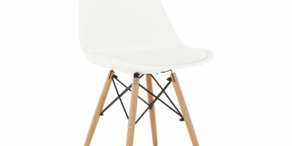 Jedálenská stolička KEMAL NEW ekokoža / plast / drevo Biela,Jedálenská stolička KEMAL NEW ekokoža / plast / drevo Biela