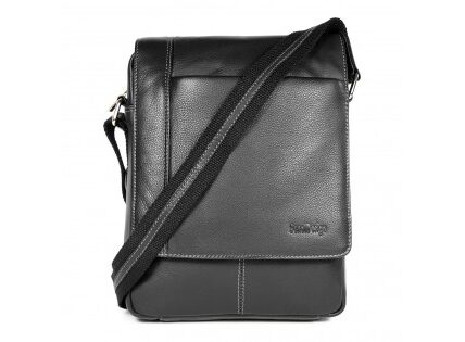 Pánská kožená taška přes rameno SendiDesign IG701 – černá