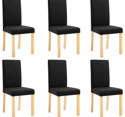 Jedálenská stolička 6 ks látka / drevo Dekorhome Čierna,Jedálenská stolička 6 ks látka / drevo Dekorhome Čierna