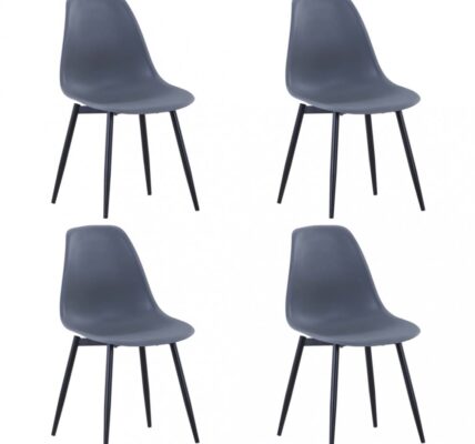 Jedálenská stolička 4 ks plast / kov Dekorhome Sivá,Jedálenská stolička 4 ks plast / kov Dekorhome Sivá