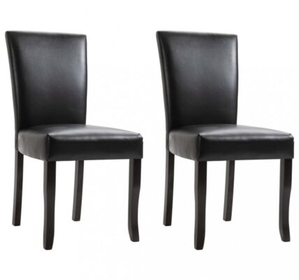 Jedálenská stolička 2 ks umelá koža Dekorhome Čierna,Jedálenská stolička 2 ks umelá koža Dekorhome Čierna