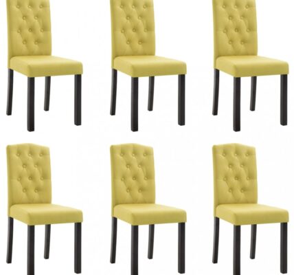 Jedálenská stolička 6 ks látka / kaučukovník Dekorhome Zelená,Jedálenská stolička 6 ks látka / kaučukovník Dekorhome Zelená