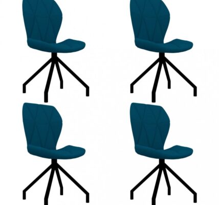 Jedálenská stolička 4 ks umelá koža Dekorhome Modrá,Jedálenská stolička 4 ks umelá koža Dekorhome Modrá