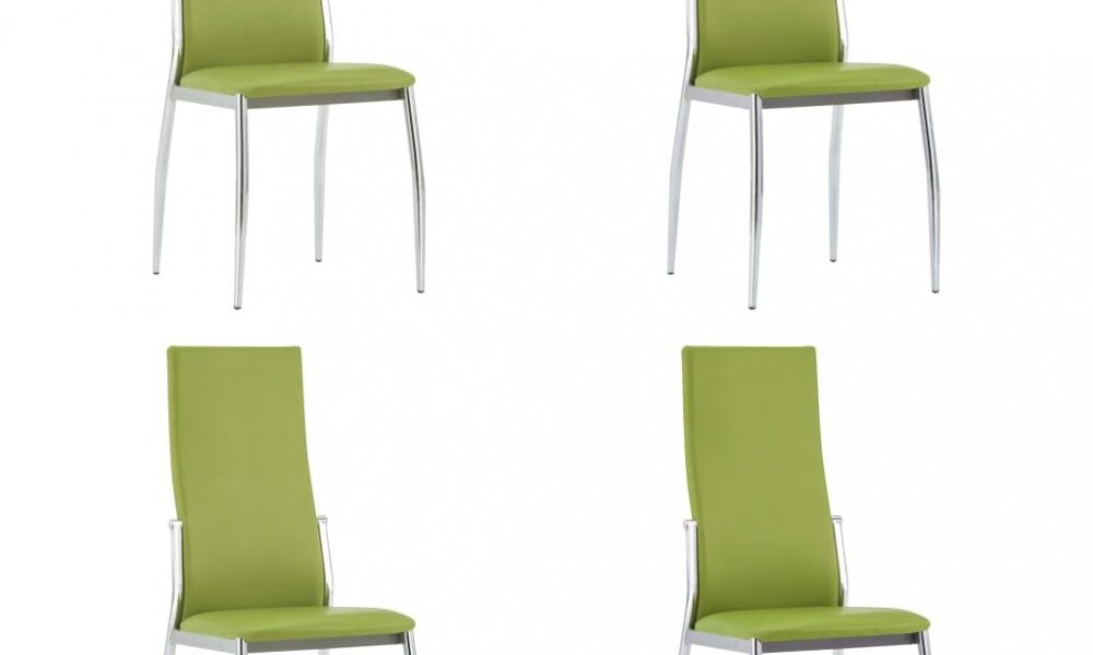 Jedálenská stolička 4 ks umelá koža Dekorhome Zelená,Jedálenská stolička 4 ks umelá koža Dekorhome Zelená