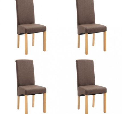 Jedálenská stolička 4 ks látka / drevo Dekorhome Hnedá,Jedálenská stolička 4 ks látka / drevo Dekorhome Hnedá