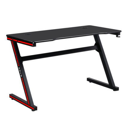 Herný stôl MACKENZIE s LED osvetlením čierna / červená 120 cm,Herný stôl MACKENZIE s LED osvetlením čierna / červená 120 cm
