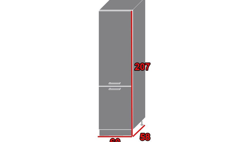 EXT Kuchynská skriňa Pescara D14/DL/60/207 FAREBNÉ PREVEDENIE KORPUSU: Lava, FAREBNÉ PREVEDENIE DVIEROK ICA: ICA 0243