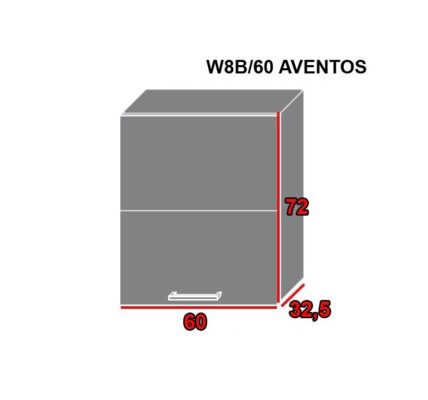 EXT Vrchná kuchynská skrinka Pescara W8B/60 AVENTOS FAREBNÉ PREVEDENIE KORPUSU: Grey, FAREBNÉ PREVEDENIE DVIEROK ICA: ICA 0135