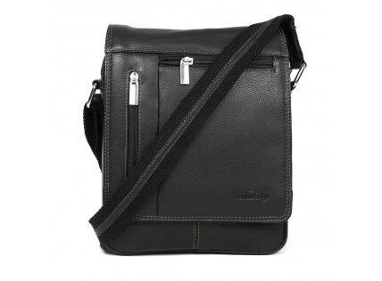 Pánská kožená taška přes rameno SendiDesign IG703 – černá