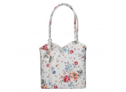 Dámska kožená batôžko-kabelka Vera Pelle Delias – kvetovaná