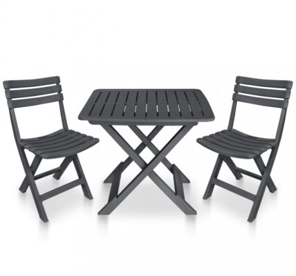 Skladací bistro set 3 ks antracit Dekorhome,Skladací bistro set 3 ks antracit Dekorhome