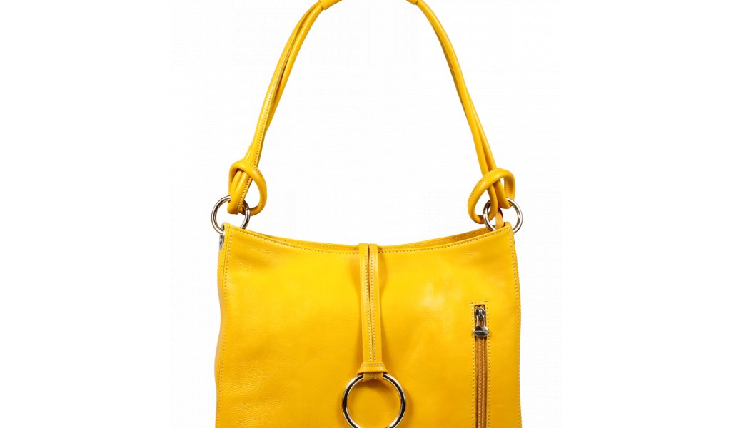 Žltá kožená kabelka Veroncia Gialla Chiaro
