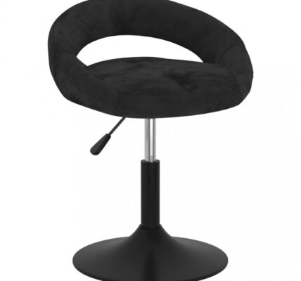 Barová stolička zamat / kov Dekorhome Čierna,Barová stolička zamat / kov Dekorhome Čierna