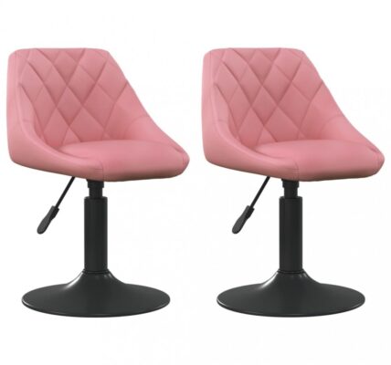 Otočná jedálenská stolička 2 ks zamat / kov Dekorhome Ružová,Otočná jedálenská stolička 2 ks zamat / kov Dekorhome Ružová