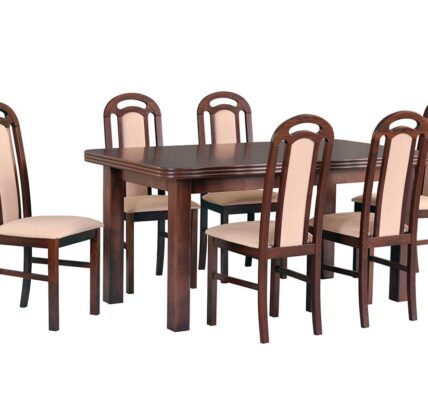 Drewmix Jedálenský set – stôl WENUS V / stoličky PIANO (1+6) Drevo: Orech