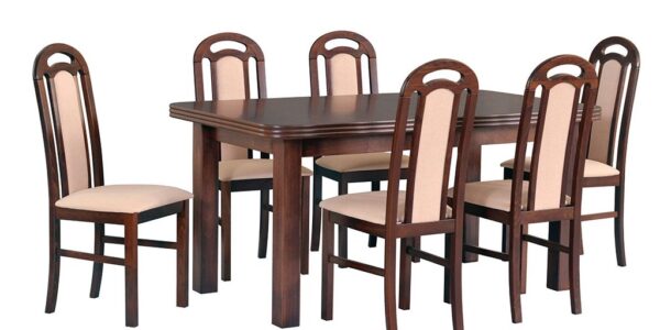 Drewmix Jedálenský set – stôl WENUS V / stoličky PIANO (1+6) Drevo: Orech