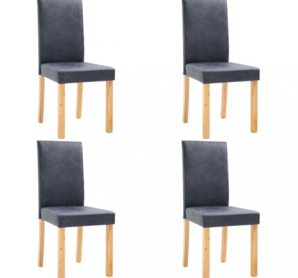 Jedálenská stolička 4 ks umelá koža / drevo Dekorhome Sivá,Jedálenská stolička 4 ks umelá koža / drevo Dekorhome Sivá