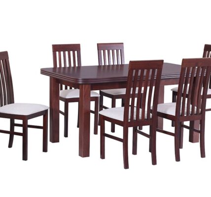 Drewmix Jedálenský set – stôl WENUS V / stoličky NILO I (1+6)