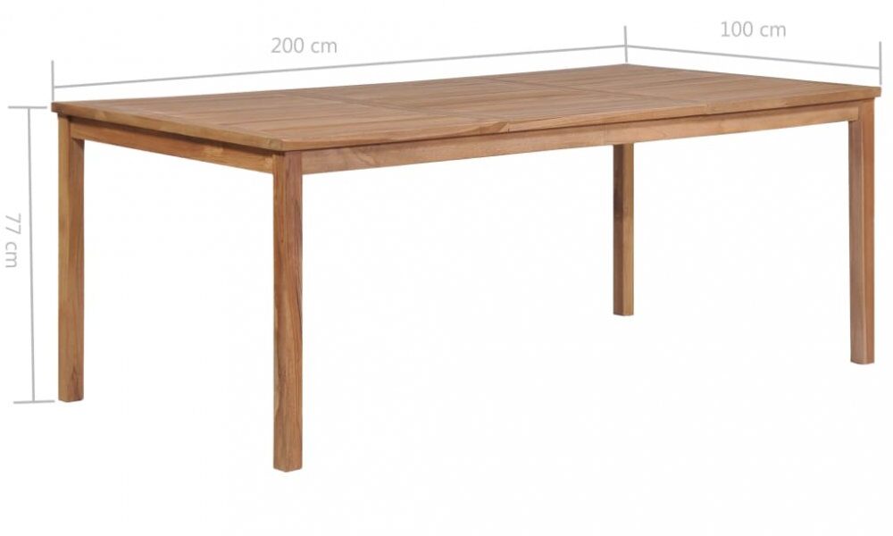 Záhradný jedálenský stôl teak Dekorhome 200x100x77 cm,Záhradný jedálenský stôl teak Dekorhome 200x100x77 cm