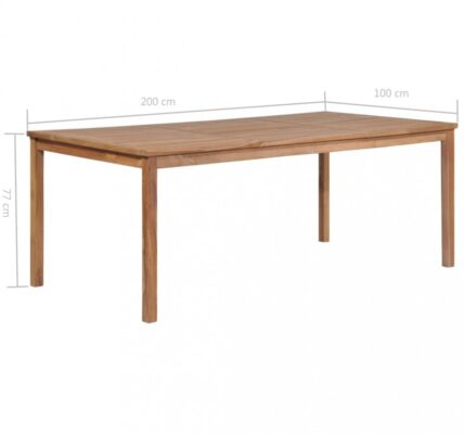 Záhradný jedálenský stôl teak Dekorhome 200x100x77 cm,Záhradný jedálenský stôl teak Dekorhome 200x100x77 cm