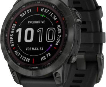 Garmin Fenix 7 Sapphire Solar, Titan Black/ Black Silicone Band