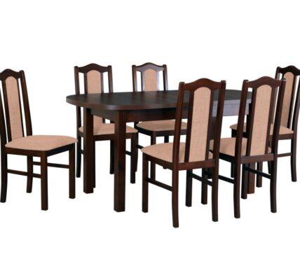 Drewmix Jedálenský set – stôl WENUS I / stoličky BOSS II (1+6) Drevo: Jelša