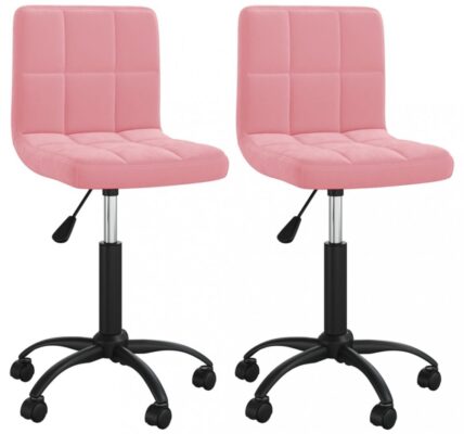 Otočná jedálenská stolička 2 ks zamat / kov Dekorhome Ružová,Otočná jedálenská stolička 2 ks zamat / kov Dekorhome Ružová