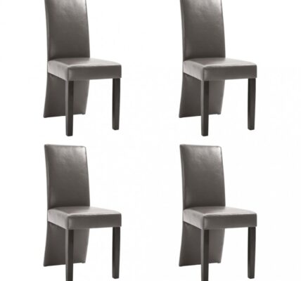 Jedálenská stolička 4 ks umelá koža / drevo Dekorhome Tmavosivá,Jedálenská stolička 4 ks umelá koža / drevo Dekorhome Tmavosivá