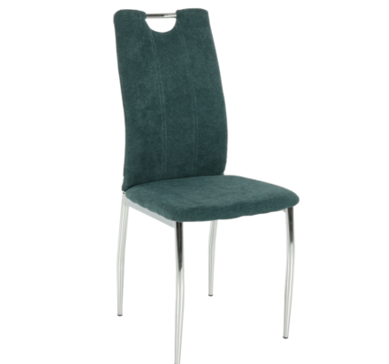 Jedálenská stolička OLIVA NEW látka / ekokoža / chróm Tmavo zelená,Jedálenská stolička OLIVA NEW látka / ekokoža / chróm Tmavo zelená