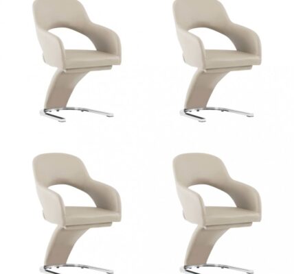 Jedálenská stolička 4 ks umelá koža / chróm Dekorhome Cappuccino,Jedálenská stolička 4 ks umelá koža / chróm Dekorhome Cappuccino