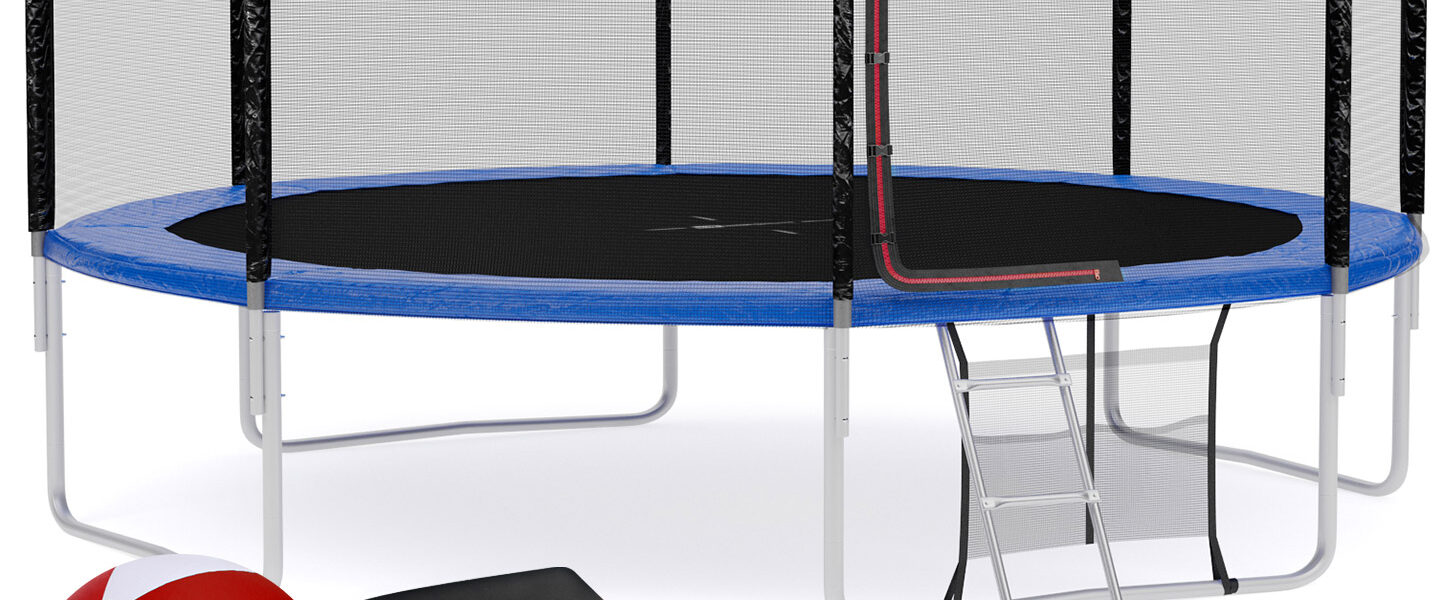 Trampolína Hop-Sport 14ft (427cm) s vonkajšou ochrannou sieťou modrá