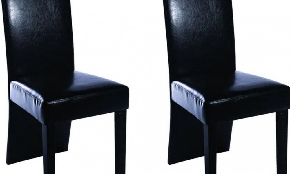 Jedálenská stolička 2 ks umelá koža / drevo Dekorhome Čierna,Jedálenská stolička 2 ks umelá koža / drevo Dekorhome Čierna