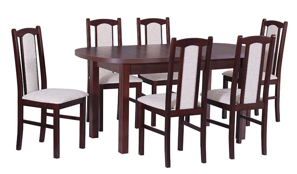 Drewmix Jedálenský set – stôl WENUS I / stoličky BOSS VII (1+6) Drevo: Orech