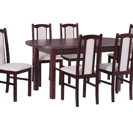 Drewmix Jedálenský set – stôl WENUS I / stoličky BOSS VII (1+6) Drevo: Orech