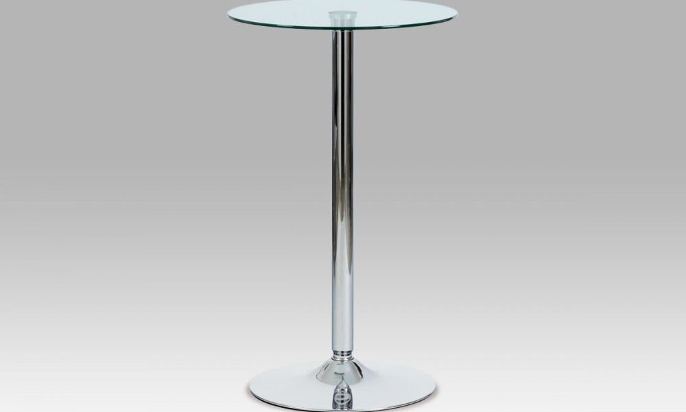 Barový stôl AUB-6070 CLR sklo / chróm – POSLEDNÝ KUS,Barový stôl AUB-6070 CLR sklo / chróm – POSLEDNÝ KUS