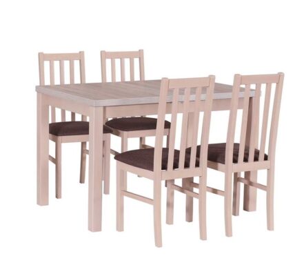 Drewmix Jedálenský set – stôl MAX V / stoličky BOSS X (1+4) Drevo: Jelša