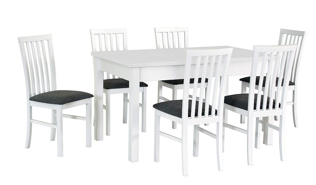 Drewmix Jedálenský set – stôl MODENA I / stoličky MILANO I (1+6) Drevo: Grafit