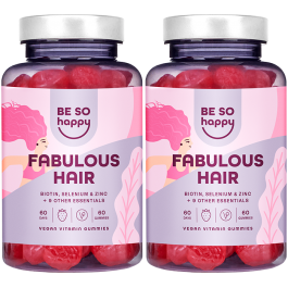 Gummies Fabulous Hair x2 – à la biotine pour renforcer les cheveux et stimuler leur croissance – 120 gummies pour cheveux pour 120 jours | Sensilab