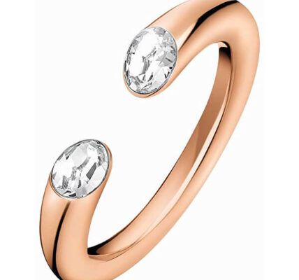 Calvin Klein Pozlátený prsteň s kryštálmi Brilliant KJ8YPR14020 57 mm