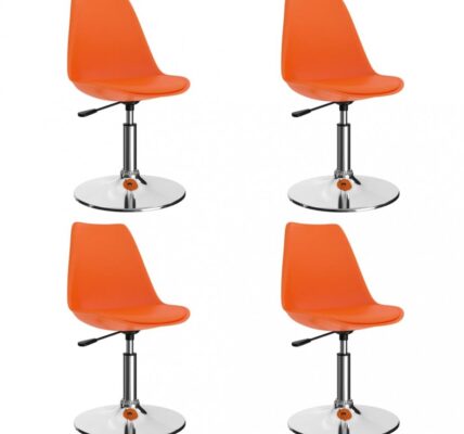 Otočná jedálenská stolička 4 ks umelá koža / kov Dekorhome Oranžová,Otočná jedálenská stolička 4 ks umelá koža / kov Dekorhome Oranžová
