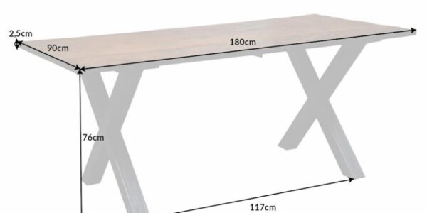 Jedálenský stôl IDAIA X Dekorhome 180x90x76 cm,Jedálenský stôl IDAIA X Dekorhome 180x90x76 cm