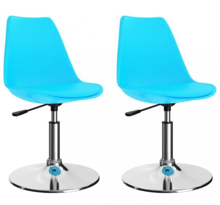 Otočná jedálenská stolička 2 ks umelá koža / kov Dekorhome Svetlo modrá,Otočná jedálenská stolička 2 ks umelá koža / kov Dekorhome Svetlo modrá