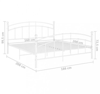 Posteľ biely kov Dekorhome 160 x 200 cm,Posteľ biely kov Dekorhome 160 x 200 cm