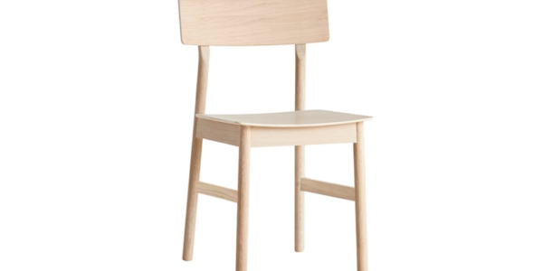 Jedálenská stolička „Pause 2.0“, 8 variantov – Woud Varianta: jaseň, čierna farba, kožené sedadlo