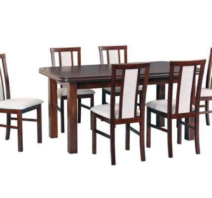 Drewmix Jedálenský set – stôl WENUS V / stoličky MILANO VII (1+6) Drevo: Rustikal
