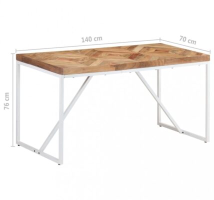 Jedálenský stôl hnedá / biela Dekorhome 140x70x76 cm,Jedálenský stôl hnedá / biela Dekorhome 140x70x76 cm